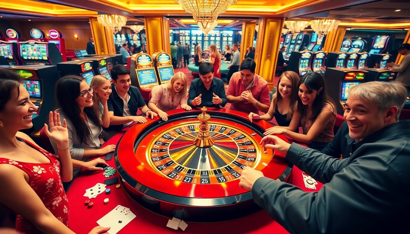 Players enjoying a thrilling roulette game at 88xx casino, surrounded by colorful poker chips and cards.