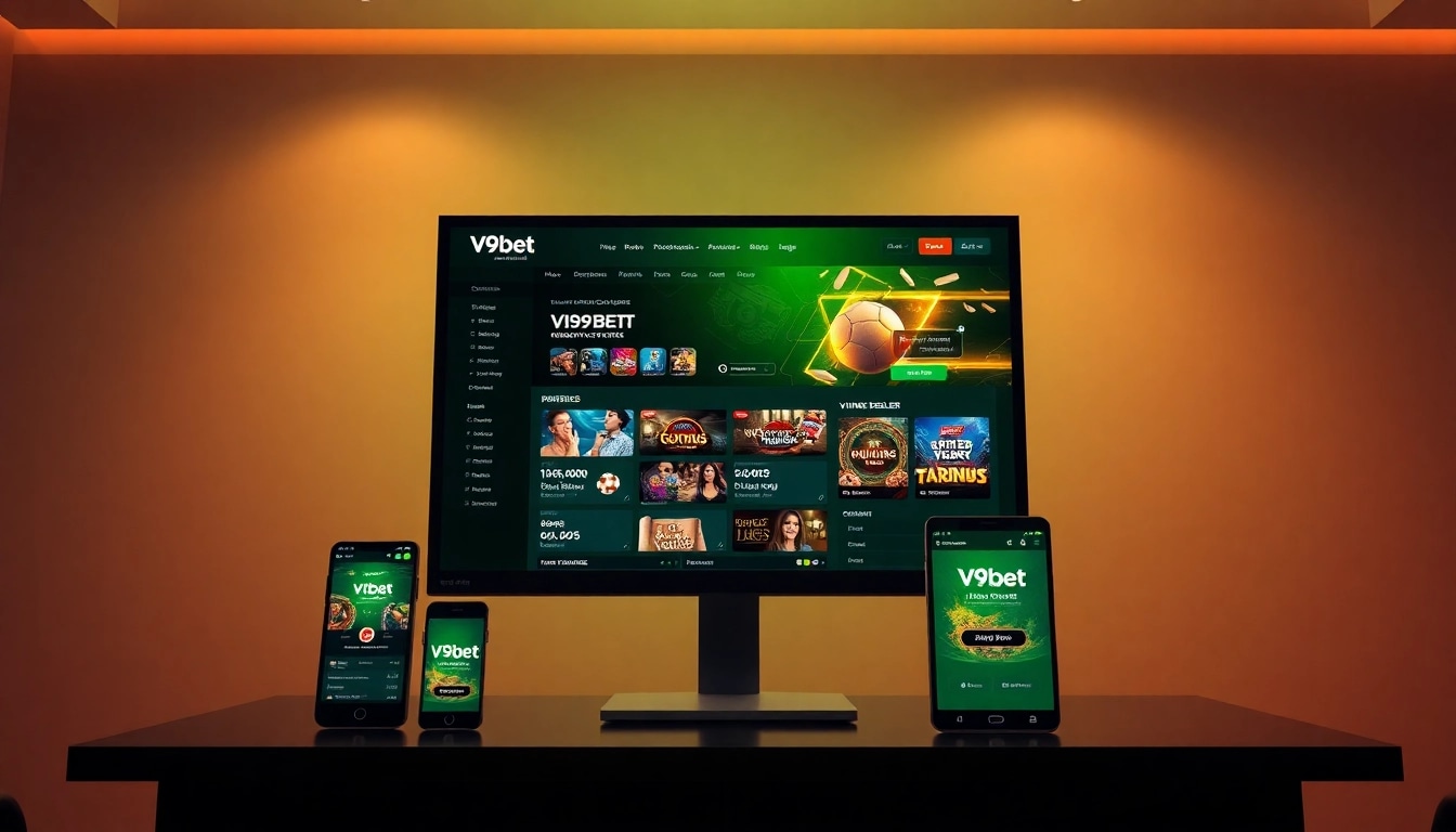 Experience diverse gambling options at V9bet's online casino as shown on https://v9bet.ceo with a vibrant gaming interface.