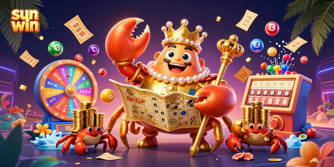 Experience thrilling gameplay with the sun win platform's vibrant lottery elements in this energetic casino scene.