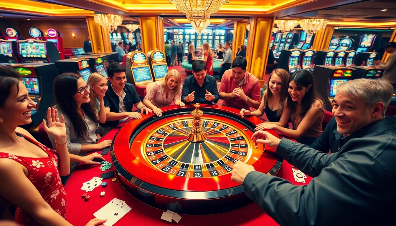 Players enjoying a thrilling roulette game at 88xx casino, surrounded by colorful poker chips and cards.
