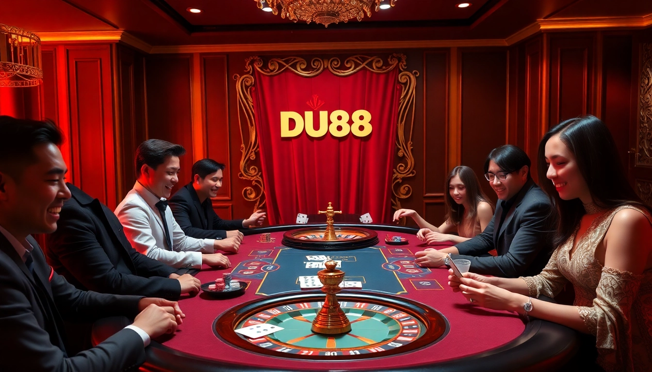 Experience the thrill of gaming at DU88 casino, where players engage in exciting hands.