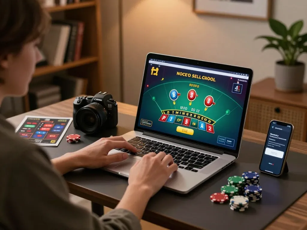 Engaged player using max88 for an exciting online blackjack game at home, showcasing responsible gambling.