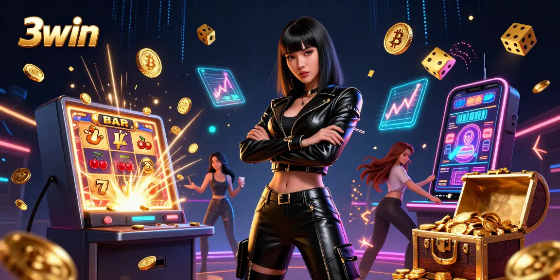 Win big with 3win at the vibrant casino, featuring dynamic characters and thrilling game elements.