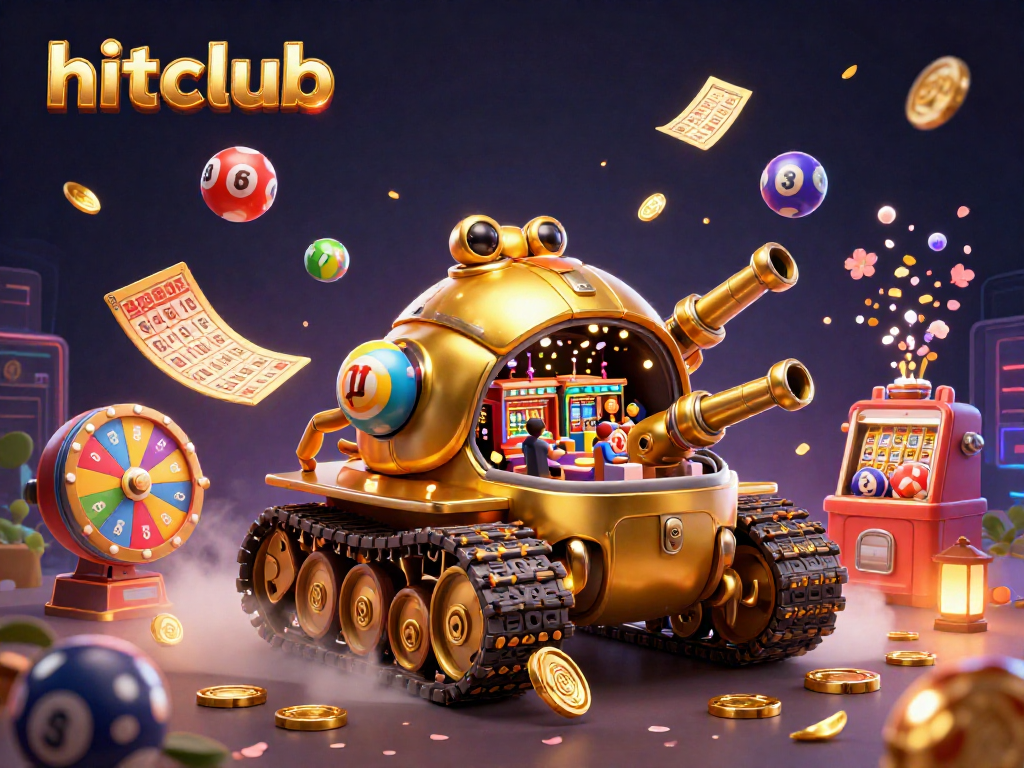 Experience the excitement at hitclub with a vibrant casino scene inside a golden beetle tank.