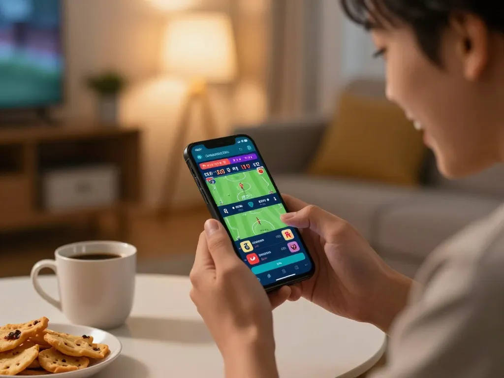 BL555 user engaging with mobile sports betting app showing live odds.