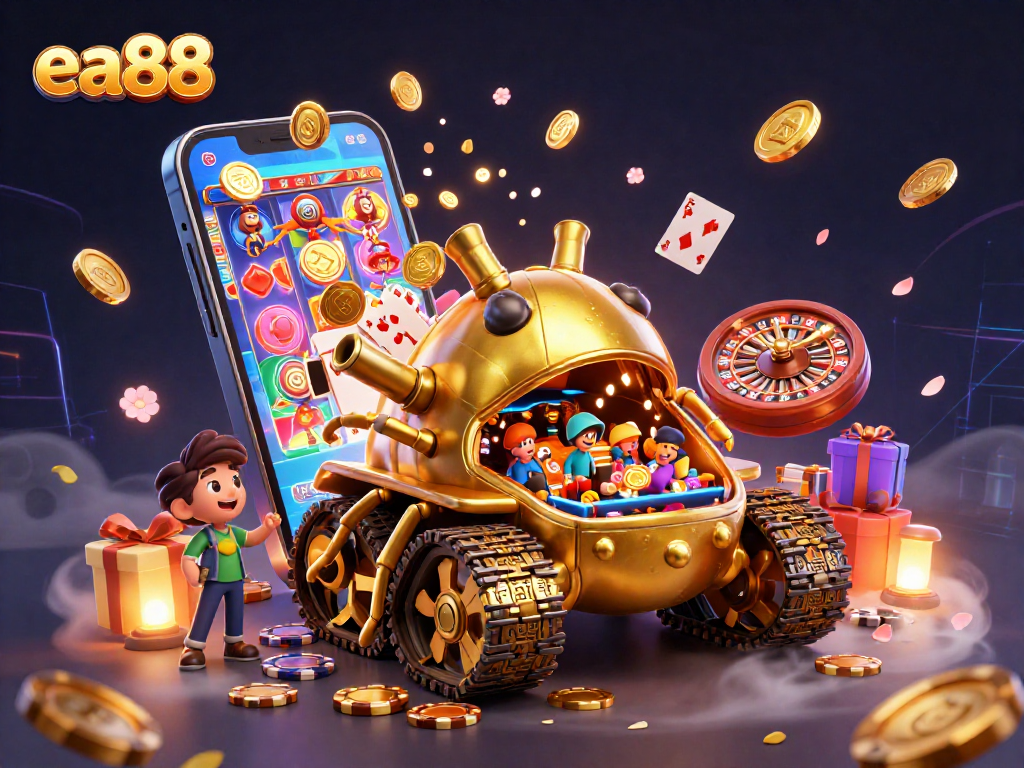 Experience the thrilling environment of ea88's miniature casino within a golden beetle tank.
