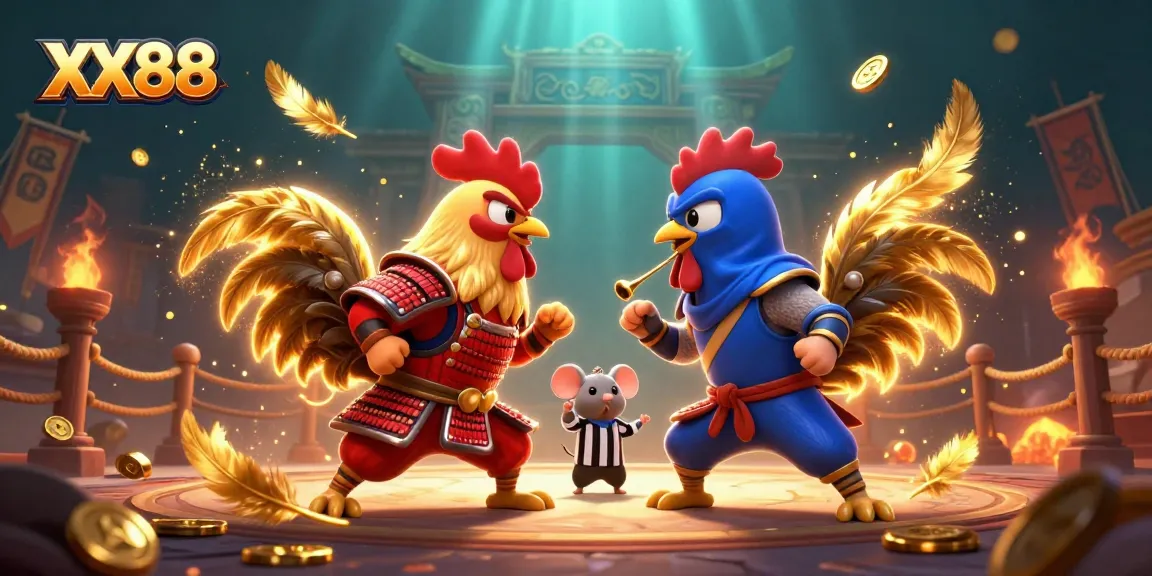 Engage with thrilling cockfighting dynamics at XX88 showcasing dramatic action and vibrant elements.