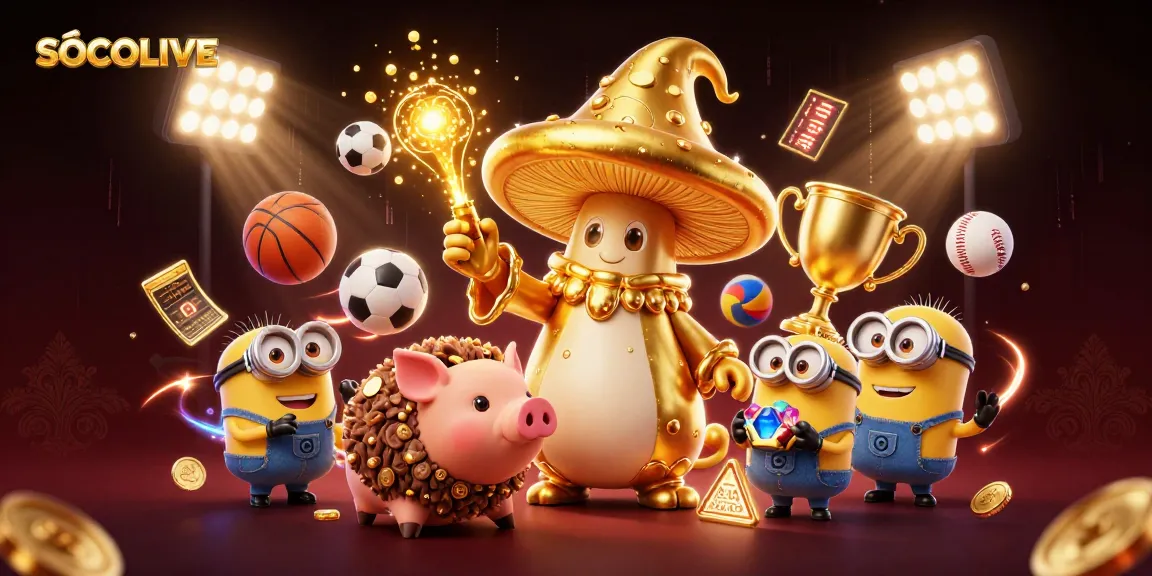 SOCOLIVE transforms sports viewing with magical golden elements and a dynamic scene of betting excitement.