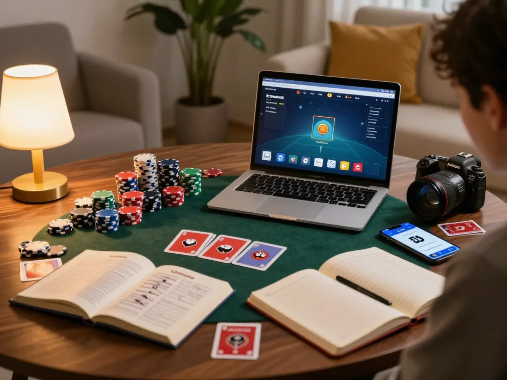 Experience thrilling gameplay on 33win as you strategize with poker chips and cards at home.