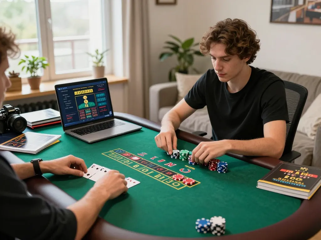 Player engaging in live blackjack at home, showcasing 98win com gaming interface and a relaxed atmosphere