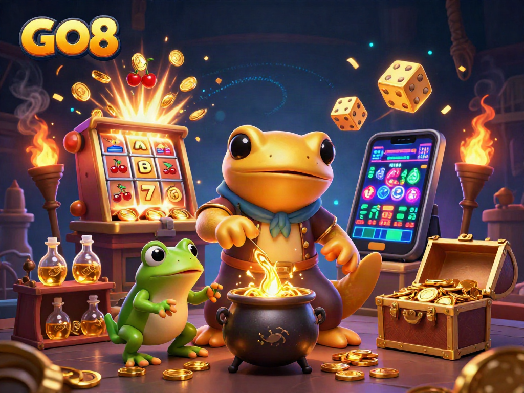Experience the thrill of gaming with GO8's golden alchemist and animated slots!