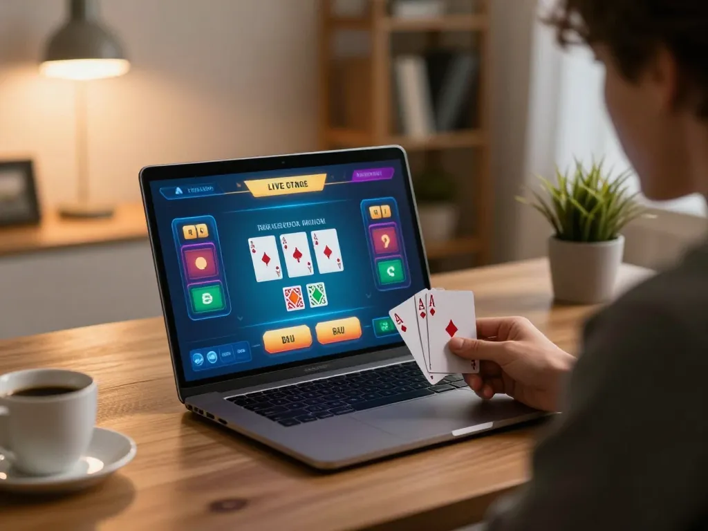 Engaging in live blackjack on 789WIN while enjoying a comfortable home setting