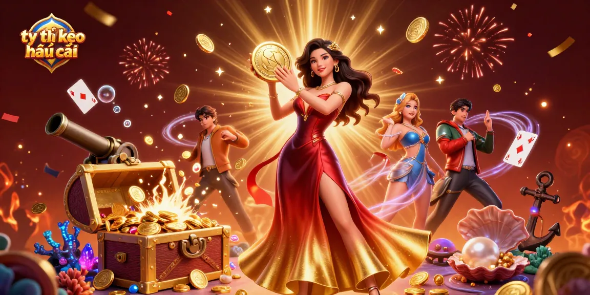 Explore the thrilling tỷ lệ kèo nhà cái with vibrant casino elements and a stunning Asian woman symbolizing wealth.