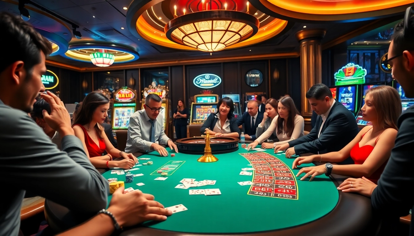 Experience high-stakes poker action with 58WIN at a luxurious casino setting.