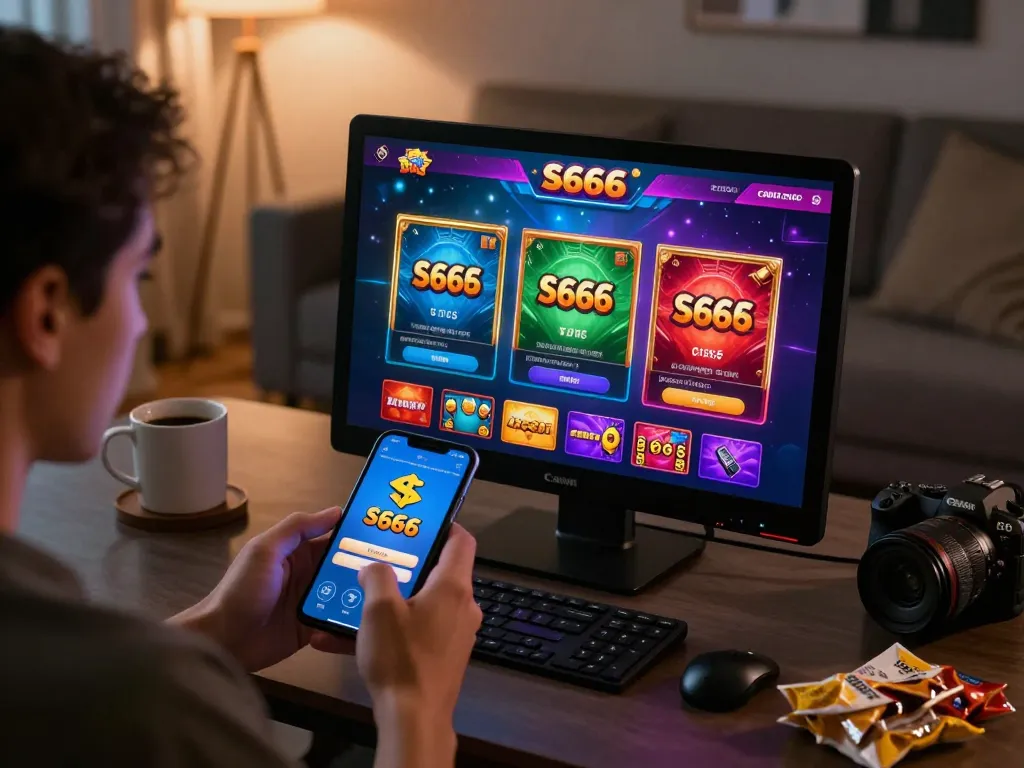 S666 app displayed on smartphone during thrilling online gaming session.