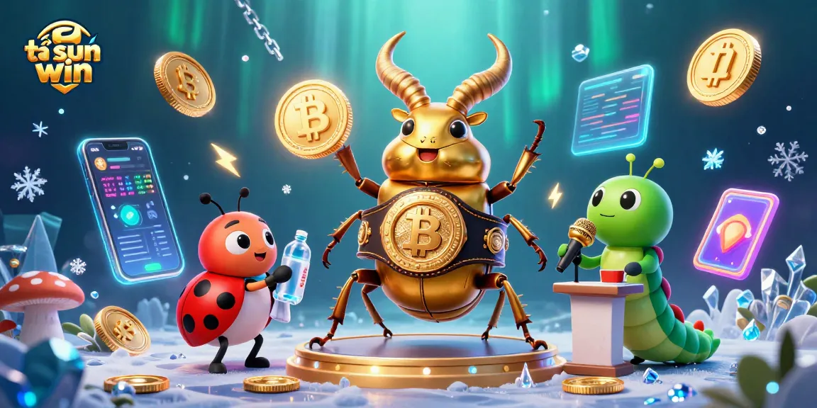 Engage with tải sun win, featuring a dynamic 3D boxing scene with unique characters and crypto elements.