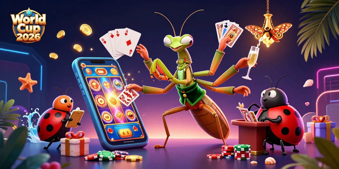 Experience the thrilling World Cup 2026 casino scene with vibrant slot games and animated characters.