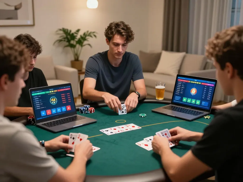 Players engaged in an intense online poker game on 789p platform with vibrant graphics and competitive atmosphere.