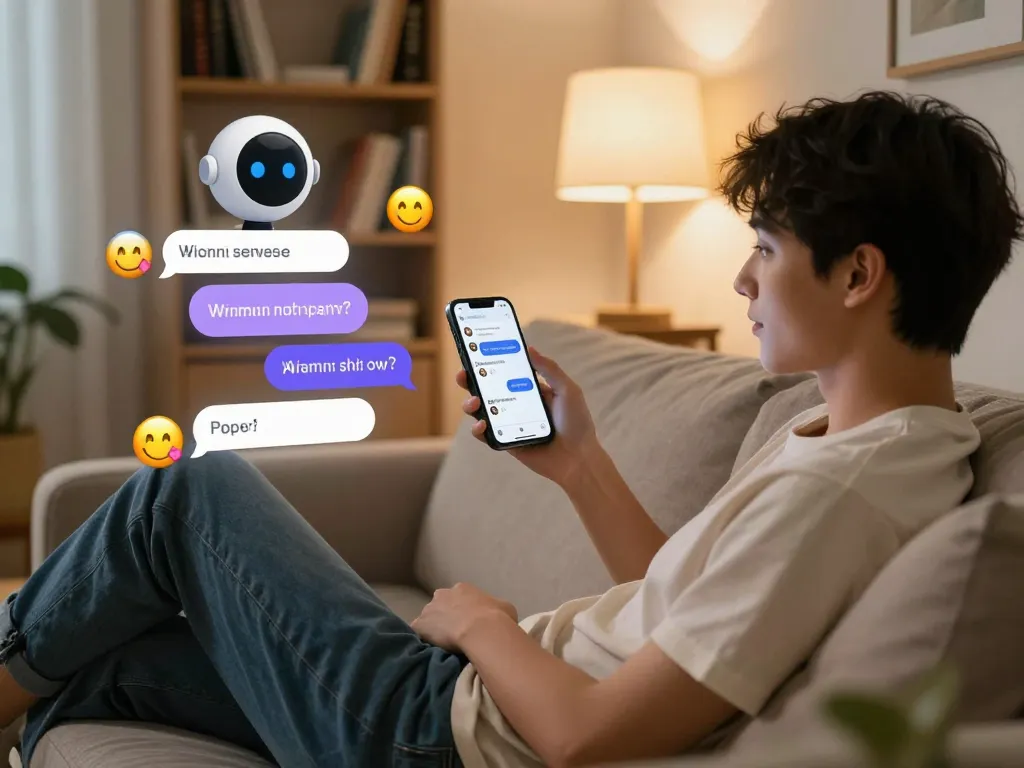 Engaging AI porn chat interaction on a vibrant digital interface, showcasing a modern lifestyle.