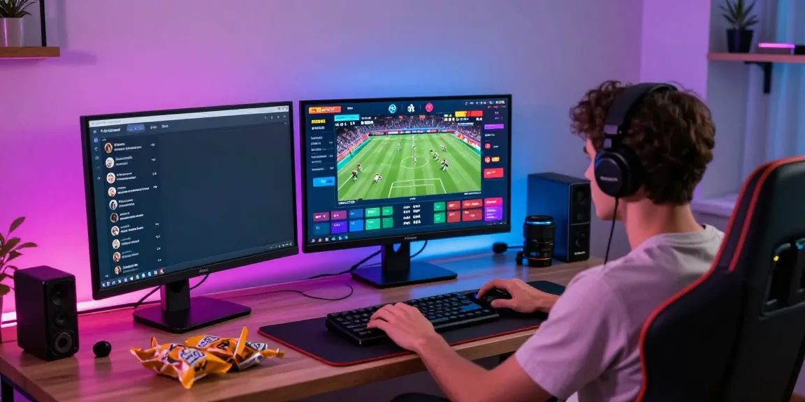 Engaged player utilizing five88 online platform for sports betting in a modern home office.