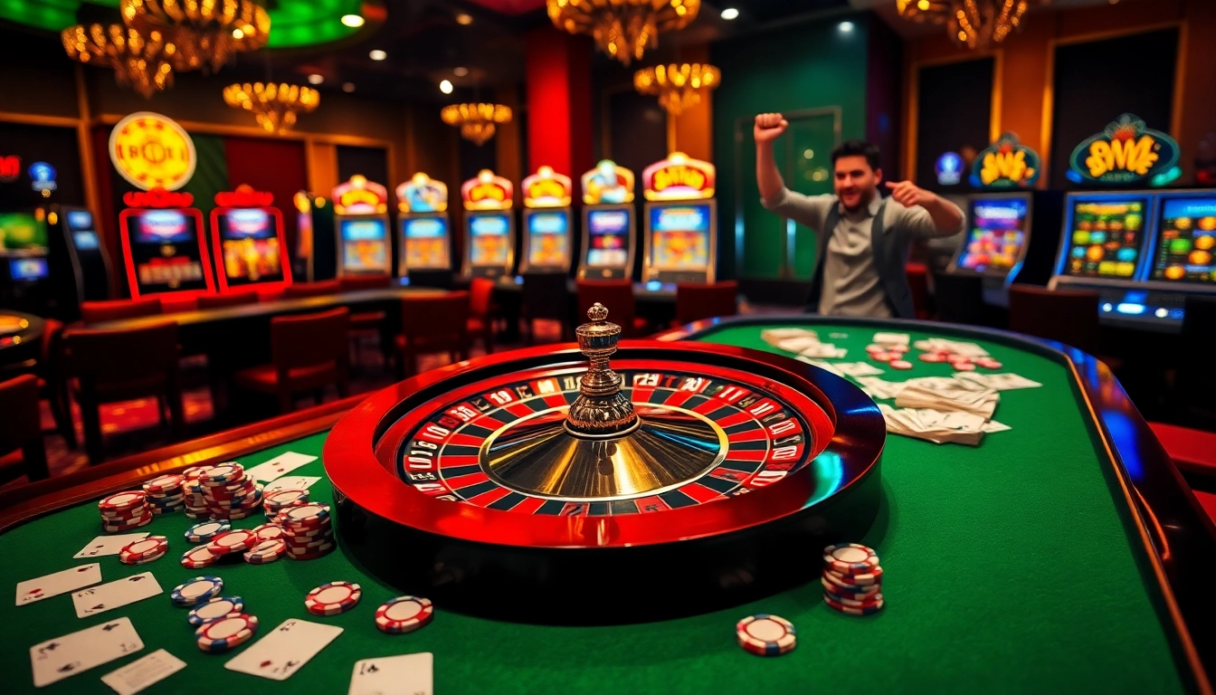 Casual player winning at 888P casino table with vibrant chips and cards.