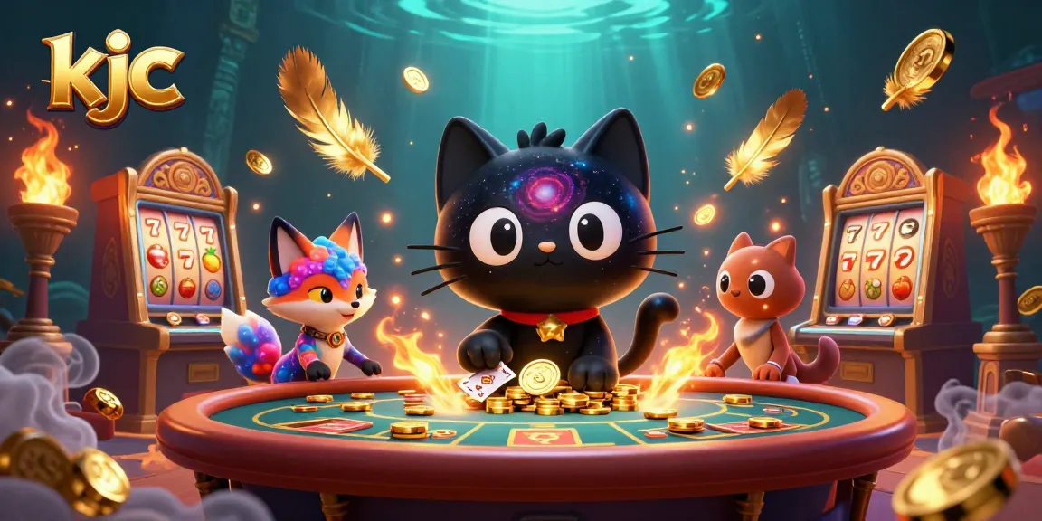 KJC engages players at a cosmic casino with thrilling slot machines and vibrant characters.