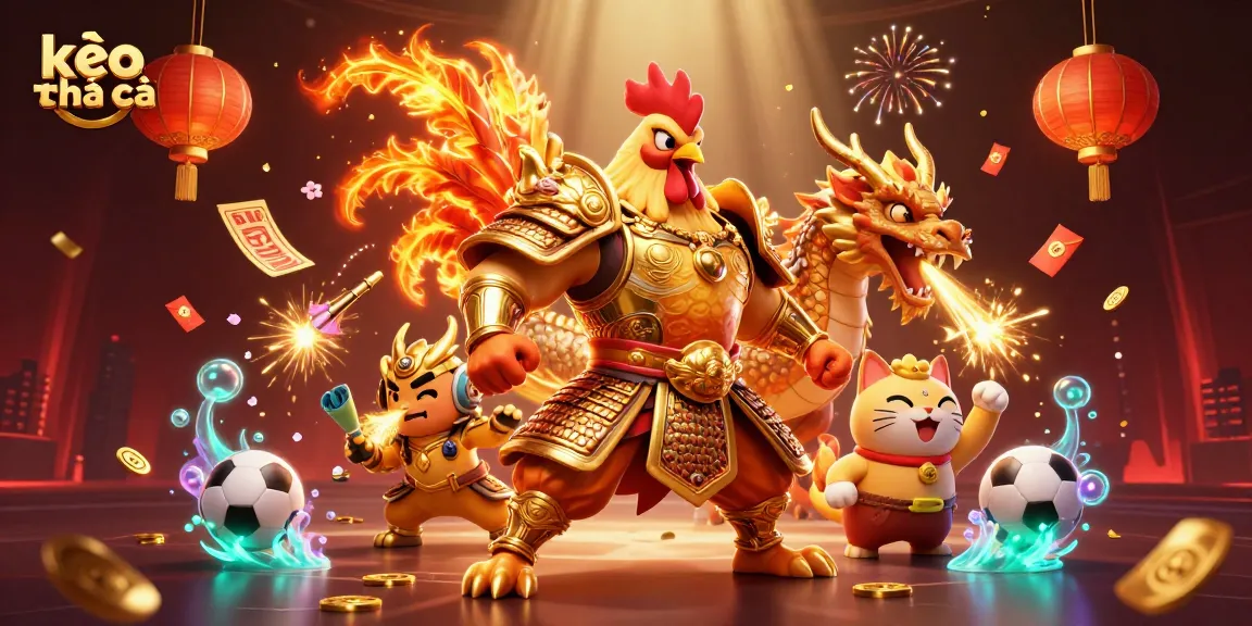 Engage with kèo nhà cái in a vibrant 3D scene featuring energetic gambling themes.