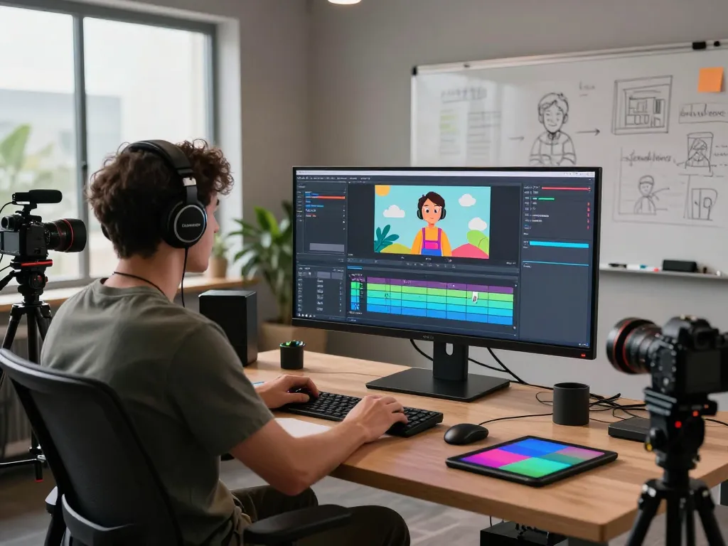 Creating dynamic videos with seedance ai in a modern digital studio.