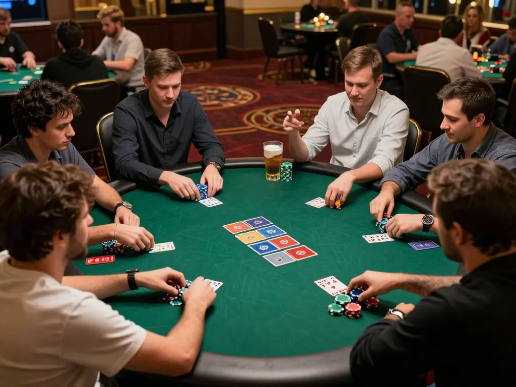 Players engage in a strategic C168 poker game, showcasing premium chips and community cards.