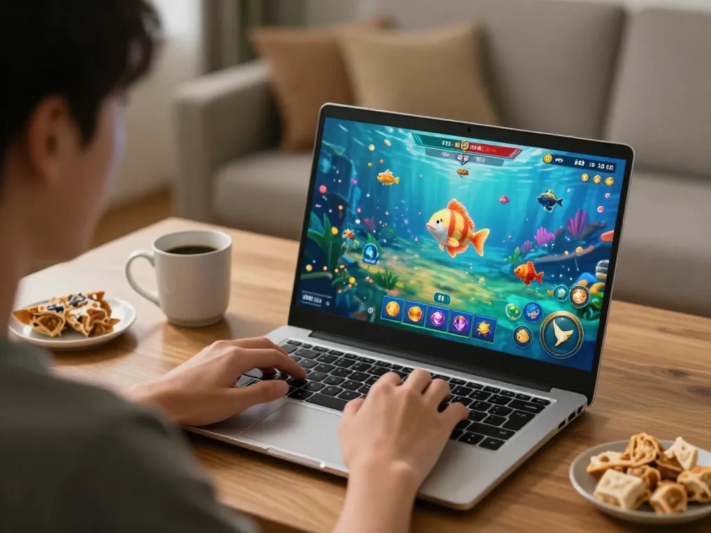 Player engaging in game bắn cá đổi thưởng, showcasing vibrant graphics and strategic gameplay