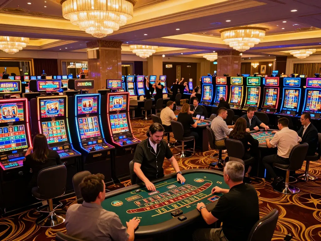 Players engaging in exciting games at jun88 phiên bản 1 casino, showcasing vibrant atmosphere and thrilling moments.