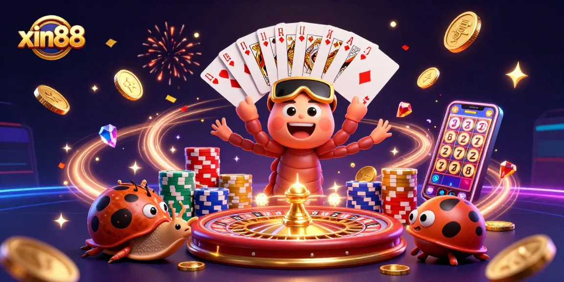 Experience excitement with xin88 as a lively dealer entertains in a vibrant casino scene overflowing with action.