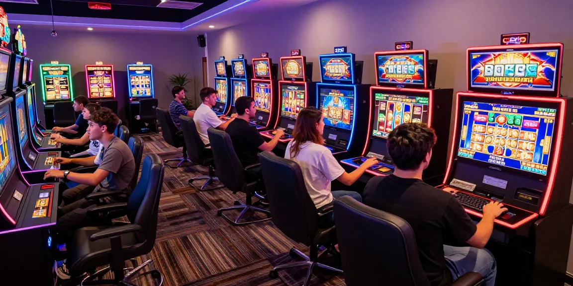 Players enjoying engaging gameplay at new online slot sites in a vibrant casino atmosphere.