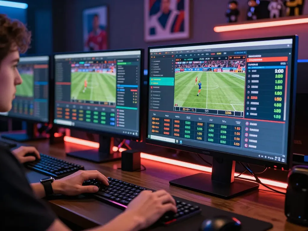 Engaging user placing bets with the 789win link in a modern online sports betting workspace.