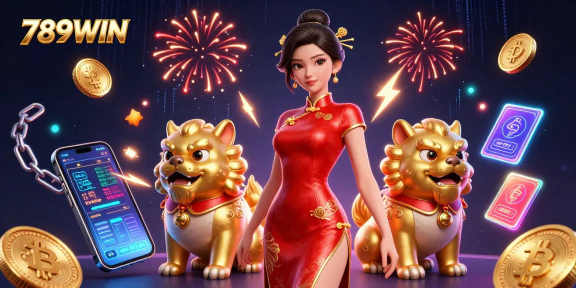 Spin to win at 789WIN featuring dynamic characters and vibrant gambling elements.