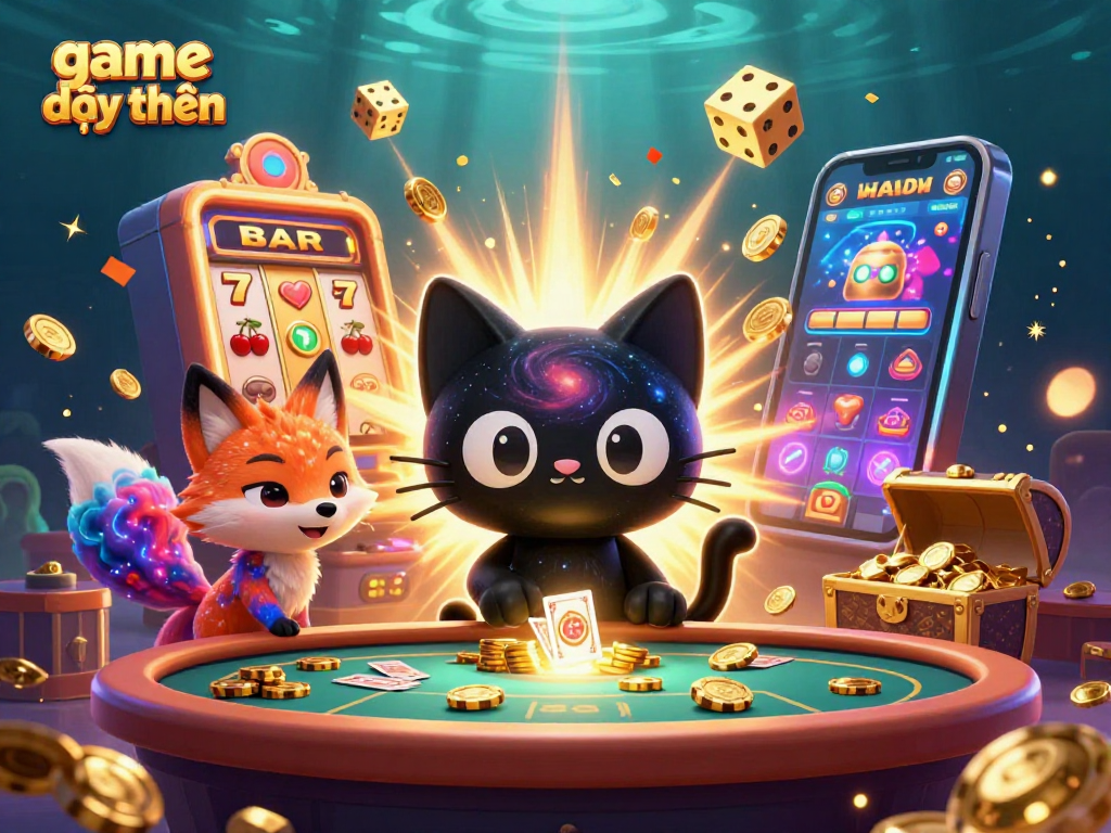 Engage in thrilling game đổi thưởng experiences with the black hole cat at a cosmic casino table.