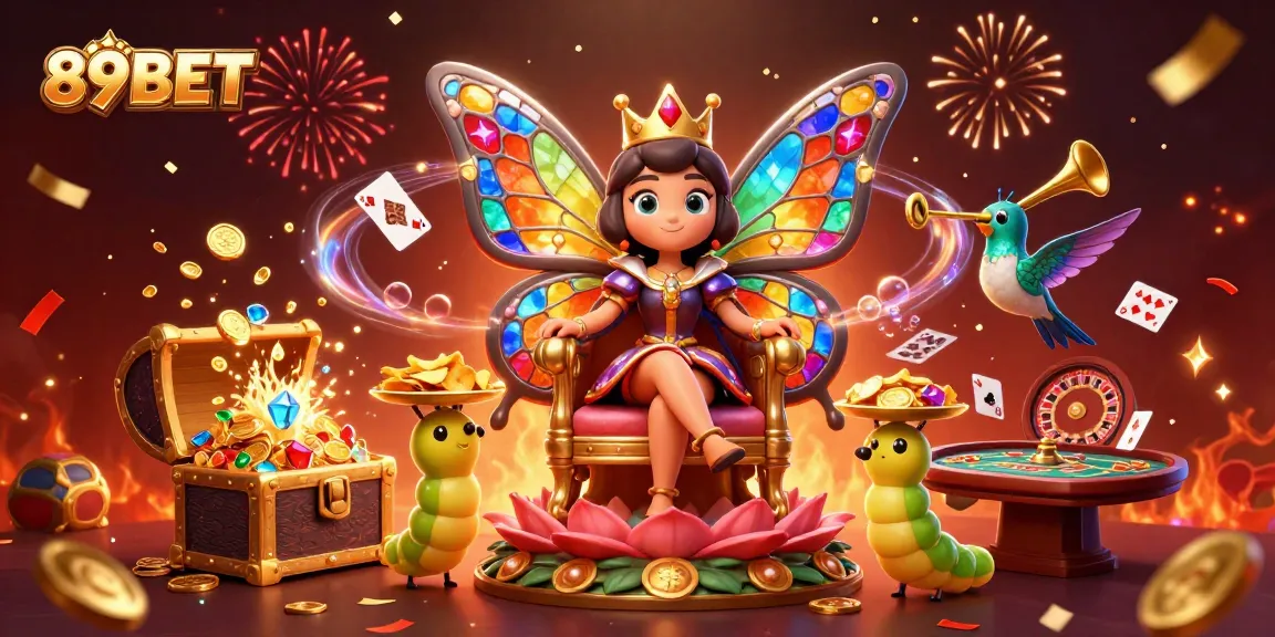 Engage in thrilling gameplay at 89BET with a vibrant casino-themed illustration showcasing excitement and winning potential.