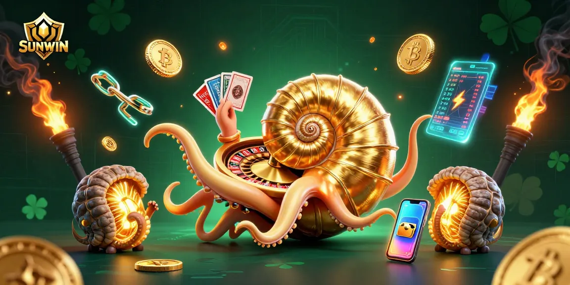 SUNWIN lets players engage thrillingly with a giant nautilus roulette wheel while holding multiple hands of cards.