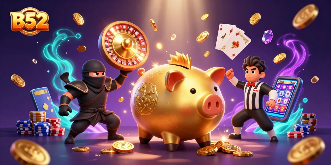 Experience B52 luck with dynamic casino action from a piggy bank sumo wrestler and ninja