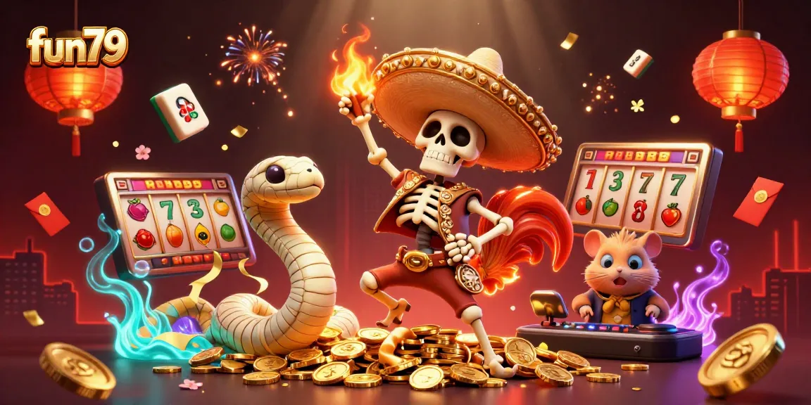 Engage with fun79's vibrant casino scene featuring exciting game elements and lively characters.