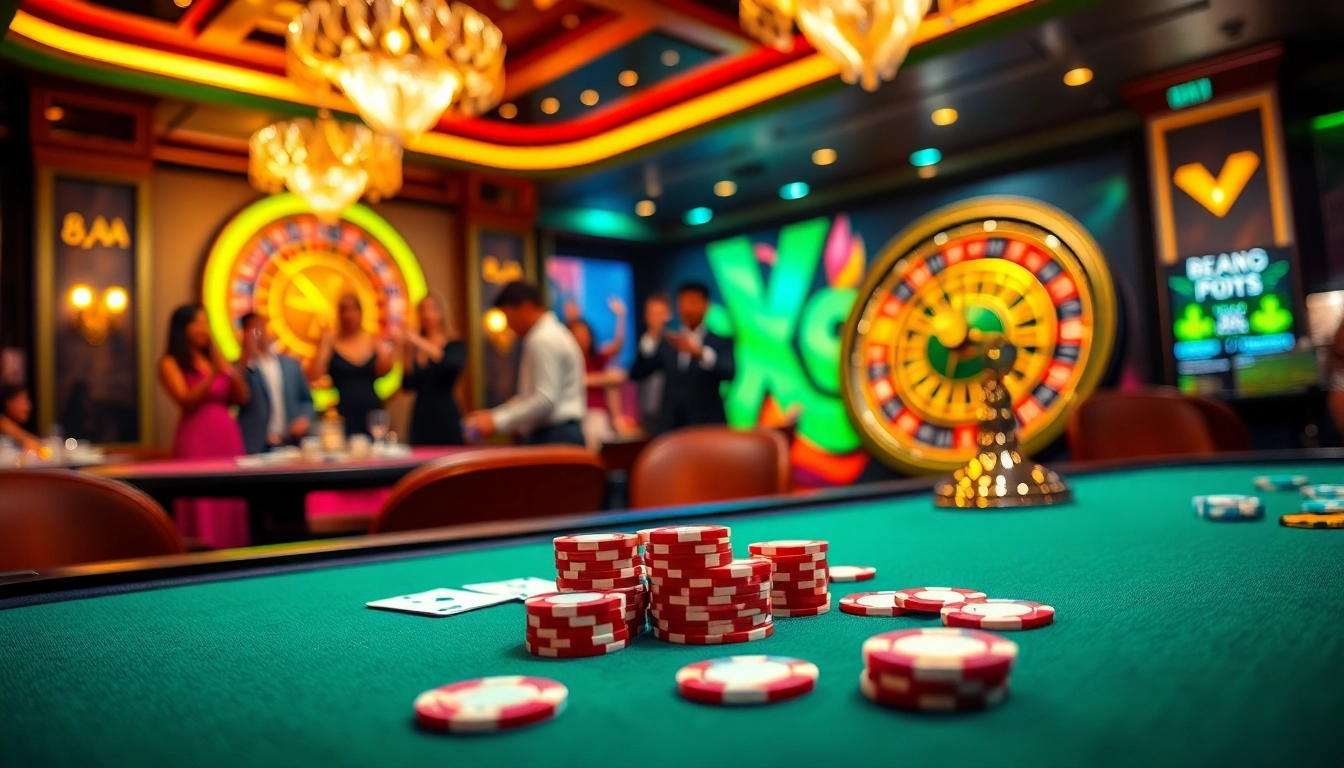 88aa casino scene with poker chips and a roulette wheel in a vibrant atmosphere