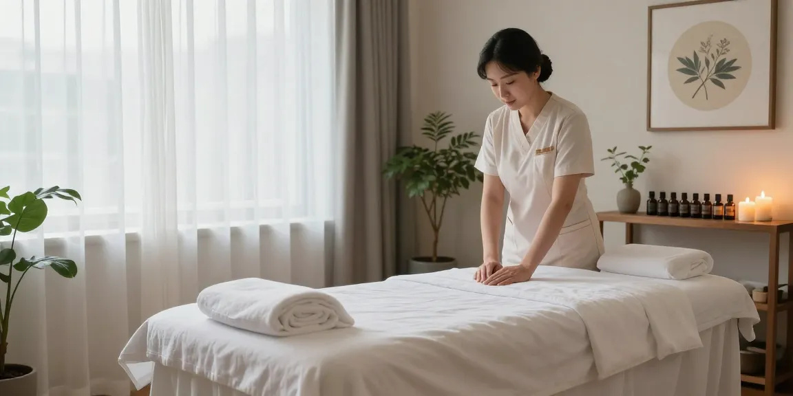 Relaxing 영등포출장마사지 therapy room with soothing ambiance and essential oils.