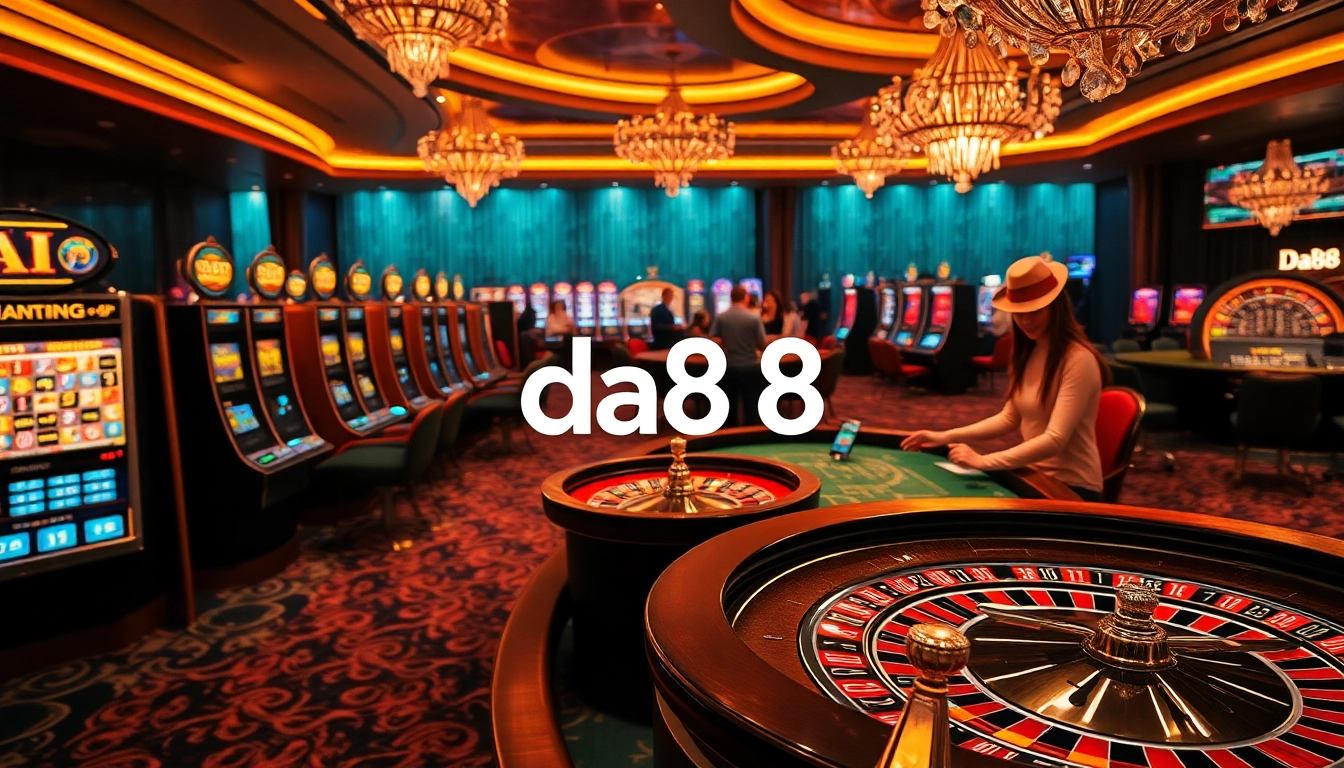 Experience thrilling gameplay at da88 with vibrant slot machines and poker tables.