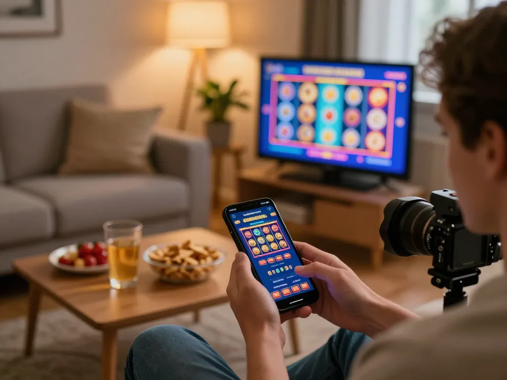 58win player enjoying exciting gameplay on mobile app in a cozy home atmosphere