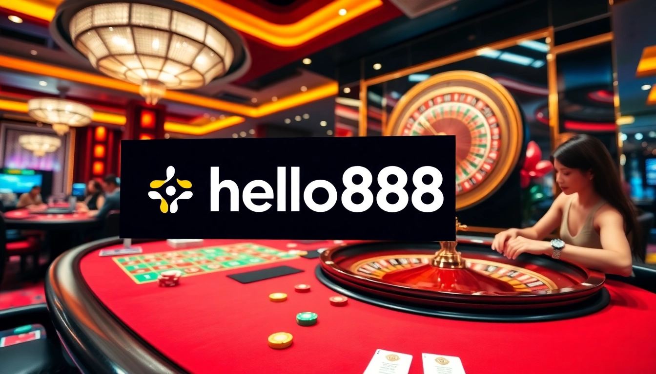 Players enjoying a thrilling game at hello88 casino with vibrant table setups and engaging atmosphere.