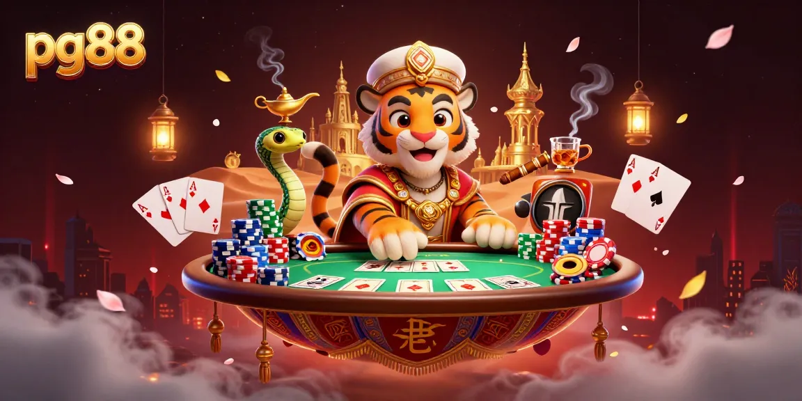 Experience thrilling action at pg88 with a vibrant tiger sultan and dynamic casino elements nearby.