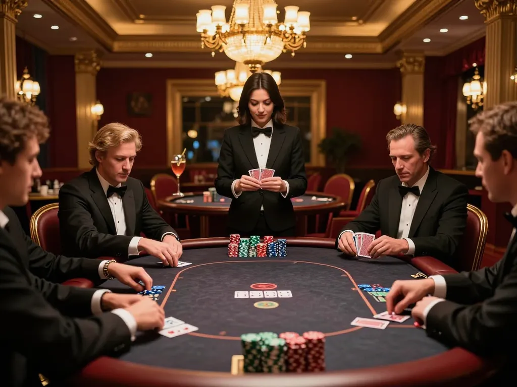 Players experience exciting poker gameplay in luxury casino setting at mb88.