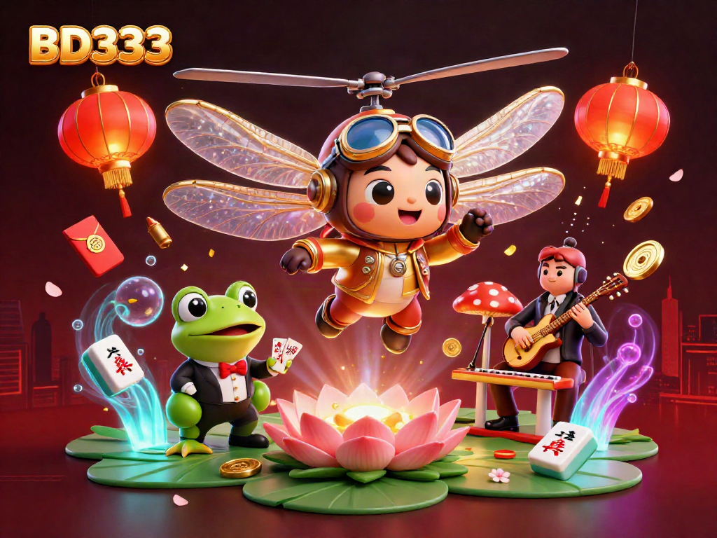 BD333 showcases an exciting dragonfly pilot and frog dealer in an ultra-detailed casino scene.