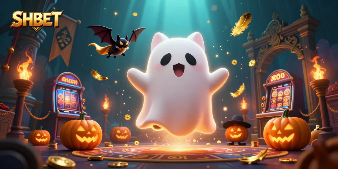 Experience thrilling casino adventures with SHBET's ghostly cat and vampire bat characters